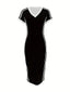 Clyvera | V-Neck Stripe Dress