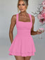 Arivelle | Square Neck Ruched Mini Dress
