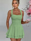 Arivelle | Square Neck Ruched Mini Dress