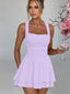 Arivelle | Square Neck Ruched Mini Dress