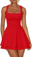 Arivelle | Square Neck Ruched Mini Dress