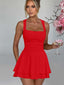 Arivelle | Square Neck Ruched Mini Dress
