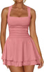 Arivelle | Square Neck Ruched Mini Dress