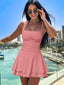 Arivelle | Square Neck Ruched Mini Dress