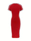 Clyvera | V-Neck Stripe Dress