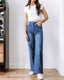 "Camryn" Wide-Leg Denim Trousers