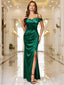 "Anastasia" Satin Off-Shoulder Gown