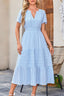 "Lunarelle" Tiered Cotton Midi Dress