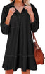 Dovanni | V-Neck Puff Sleeve Denim Babydoll Dress