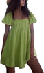 Mirelia | Babydoll Puff Sleeve Tie-Back Dress
