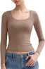 "Gigi" Square-Neck Sculpt Tee