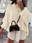 "Maeve" Slouch Knit Turtleneck Pullover