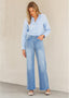 "Camryn" Wide-Leg Denim Trousers