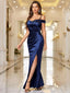 "Anastasia" Satin Off-Shoulder Gown