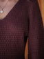 Novessi | Honeycomb Knit V-Neck Sweater Dress
