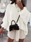 "Maeve" Slouch Knit Turtleneck Pullover