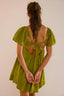 Mirelia | Babydoll Puff Sleeve Tie-Back Dress