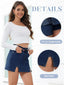 Reese | Split-Hem Denim Skort with Built-In Shorts