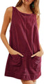 Clyora | Corduroy Overall Mini Dress with Pockets
