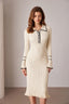 "Aurenza" Contrast Trim Knit Dress