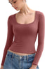 "Gigi" Square-Neck Sculpt Tee