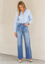"Camryn" Wide-Leg Denim Trousers