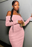 "Zara" One-Shoulder Ruched Mini Dress