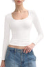 "Gigi" Square-Neck Sculpt Tee