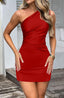 Renessa One-Shoulder Ruched Mini Dress