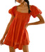 Mirelia | Babydoll Puff Sleeve Tie-Back Dress
