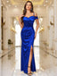 "Anastasia" Satin Off-Shoulder Gown