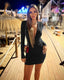Zyvoria | Long Sleeve Ruched Bodycon Mini Dress
