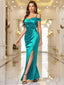 "Anastasia" Satin Off-Shoulder Gown