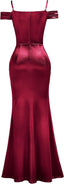 "Anastasia" Satin Off-Shoulder Gown