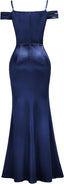 "Anastasia" Satin Off-Shoulder Gown