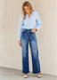 "Camryn" Wide-Leg Denim Trousers