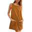 Clyora | Corduroy Overall Mini Dress with Pockets