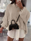 "Maeve" Slouch Knit Turtleneck Pullover