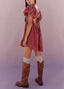 Mirelia | Babydoll Puff Sleeve Tie-Back Dress