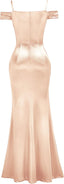 "Anastasia" Satin Off-Shoulder Gown