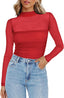 "Juno" Sheer Mesh Mock Neck Top