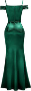 "Anastasia" Satin Off-Shoulder Gown