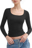 "Gigi" Square-Neck Sculpt Tee