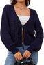 "Sarah" Button-Front Cable Cardigan