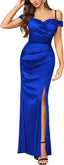 "Anastasia" Satin Off-Shoulder Gown