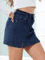 Reese | Split-Hem Denim Skort with Built-In Shorts