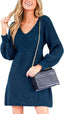Novessi | Honeycomb Knit V-Neck Sweater Dress