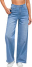 "Camryn" Wide-Leg Denim Trousers