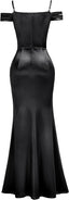 "Anastasia" Satin Off-Shoulder Gown