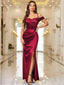 "Anastasia" Satin Off-Shoulder Gown